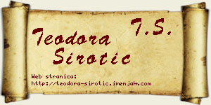 Teodora Sirotić vizit kartica